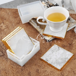Coaster Resin Silicone Mold-Coaster Holder Mold-Square Coaster Box Mold-Storage Box Mold-Teacup Mat Mold-Epoxy Resin Craft Mold