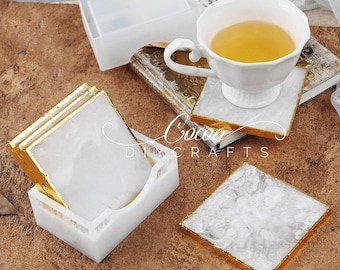 Coaster Resin Silicone Mold-Coaster Houder Mold-Square Coaster Box Mold-Storage Box Mold-Teacup Mat Mold-Epoxy Resin Craft Mold