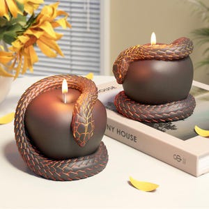 Halloween Apple Silicone Mold-Snake Apple Candle Mold-Fruit Apple Candle Mold-Beeswax Soy Candle Mold-DIY Aromatherapy Plaster Mold