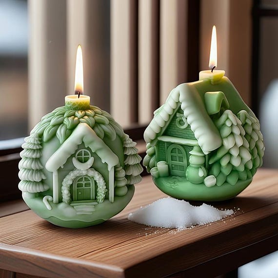 Stampo cilindrico in silicone per candele, design a foglia