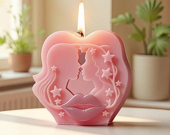 Couple Candle Silicone Mold-Couple Kissing Candle Mold-Romantic Lip Candle Mold-Valentine's Day Candle Mold-Wedding Candle Decor Mold