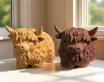 Highland Cow Silicone Mold - 3D Food-Grade Mold For Resin, Chocolate, Soap, Candles (6.7x8.5x6.6cm)
