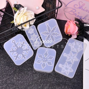 Snow Flake Necklace Resin Mold-Snowflake Earrings Mold-Christmas Snowflake Silicone Mold-Snowflake Keychain Pendant Mold-Resin Craft Mold