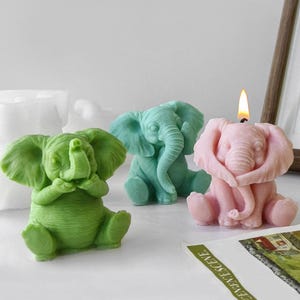 3D Elephant Candle Silicone Mold-Cute Elephant Candle Mold-Animal Elephant Candle Mold-Elephant Resin Mold-DIY Aromatherapy Plaster Mold