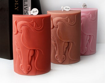 Horse Candle Silicone Mold-Horse Head Candle Mold-Horse Pillar Candle Mold-Handmade Horse Soap Mold-Aromatherapy Plaster Mold