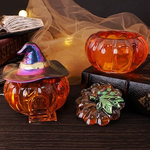 Halloween Pumpkin Jar Silicone Mold-Witch Pumpkin Resin Mold-Pumpkin Trinket Box Mold-Pumpkin House Art Mold-Candle Jar Cement Plaster Mold