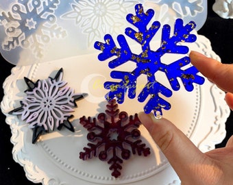 Produktbild von Silikonformen Gießformen Weihnachten 4 Stück Weihnachten Schneeflocke Silikonform Schneeflocke Eiswürfelform Schneeflocke