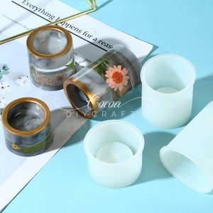Cylinder Tealight Holder Silicone Mold-Tea Light Holders Mold-Candle Holder Resin Mold-Pillar Tealight Holder Mold-Epoxy Resin Craft Mold