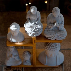 3D Buddha Statue Silicone Mold-Guan Yin Buddha Candle Mold-Lotus Candle Holder Mold-Concrete Cement Mold-Aromatherapy Plaster Art Mold