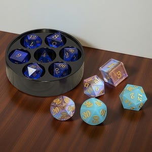 Large Dice Set Silicone Mold-DND Dice Resin Mold-7 Sharp Edge Dice Mold-Polyhedral Dice Mold-RPG Dice Box Mold-Dungeon and Dragon Dice Mold