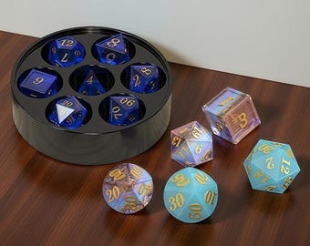 Large Dice Set Silicone Mold-DND Dice Resin Mold-7 Sharp Edge Dice Mold-Polyhedral Dice Mold-RPG Dice Box Mold-Dungeon and Dragon Dice Mold