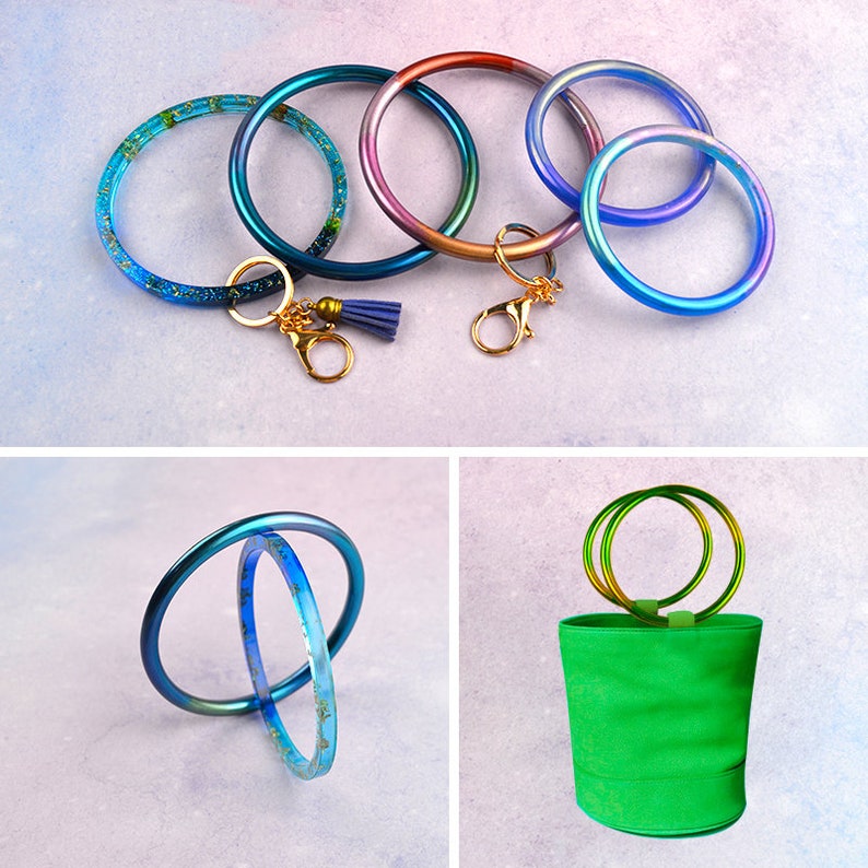 Square Round Bracelet Silicone Mold-Crystal Epoxy Bag Handle Mold-UV Resin Molds-DIY Dried Flower Specimen Ring Mold-Keychain Bracelet Mold