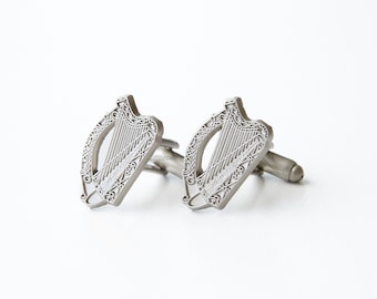 Irish Harp Cufflinks Silver Elegance for Every Occasion Irish Wedding Cufflinks Irish Gift Groomsman Cufflinks Best Man Cufflinks Gift Idea