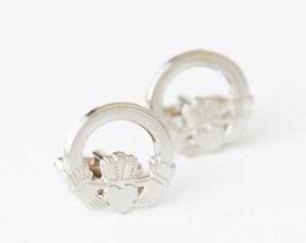 Claddagh Ring Cufflinks Elegance for Every Occasion Irish Wedding Cufflinks Traditional Irish Gift Perfect for Groomsmen and Special Events