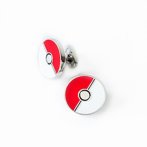 Spinki do mankietów Pokemon Poke Ball Stylowy dodatek dla fanów Pokemon Idealny prezent na specjalne okazje Kolekcjonerzy i entuzjaści Idealne na wydarzenie