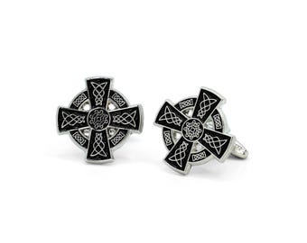 Celtic Cross Cufflinks Unique Irish Jewelry for Men Perfect Celtic Wedding Accessory Irish Gift Elegant Design for Groomsmen or Father&#39;s Day