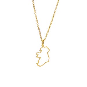 Ireland Map Gold Transparent Necklace Handcrafted Irish Jewelry Unique Gift for Her Celtic Pendant Elegant and Meaningful Irish Keepsake
