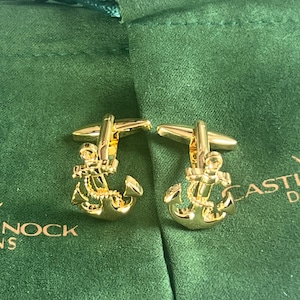 Gold Anchor Cufflinks Nautical Inspired Men&#39;s Jewelry Maritime Accessories Unique for Him Sailing Enthusiast Cufflinks Perfect for Boaters