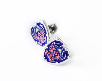 Hylian Shield Cufflinks Legend of Zelda Inspired Accessories Handcrafted Gift for Gamers Geeky Wedding Jewelry Unique Zelda Cufflinks