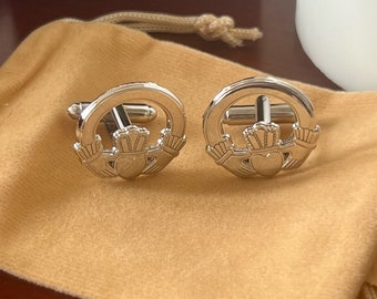 Gemelos de anillo Claddagh: Elegancia para cada ocasión, Gemelos de boda irlandeses, Regalo irlandés