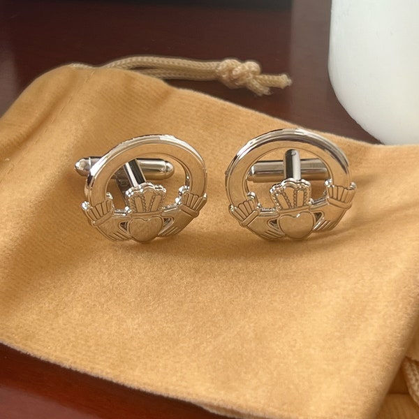 Claddagh Ring Cufflinks: Elegance for Every Occasion, Irish Wedding Cufflinks, Irish Gift