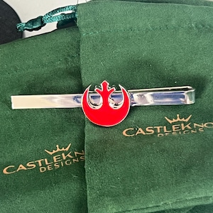 Rebel Alliance Tie Clip Star Wars Accessory Sci-Fi Fan Jewelry Rebel Symbol Design Unique Gift for Star Wars Enthusiasts Stylish Tie Bar