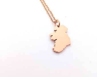 Ireland Rose Gold Necklace Irish Gift Ireland Unique Irish Gift for Her Irish Gift Wearable Ireland Irish Gift Map Necklace Birthday Present