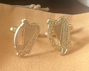 Boutons de manchette de harpe irlandaise : élégance pour chaque occasion, boutons de manchette de mariage irlandais, cadeau irlandais