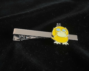 Psyduck Tie Clip – Yellow Pokémon Tie Bar – Gamer Wedding Accessory – Fun Gift for Pokémon Fan, Groom or Groomsman