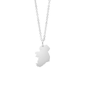 Map of Ireland Silver Necklace Handmade Irish Jewelery Celtic Gift for Her Irish Pendant Necklace Ireland Lover Gift Unique Irish Keepsake