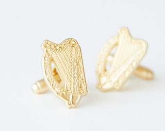 Irish Harp Cufflinks: Elegance for Every Occasion, Irish Wedding Cufflinks, Irish Gift