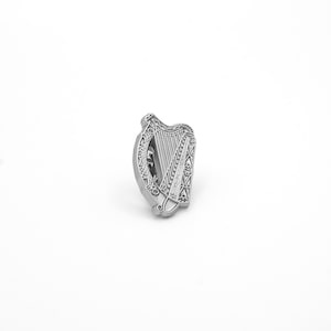 Irish Harp Suit Pin Silver Elegant Accessory for Every Occasion Handcrafted Irish Suit Pin Unique Irish Gift Ideal for Formal Events image 2