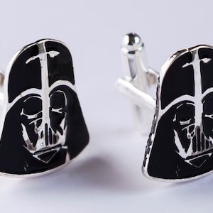 Gemelos de Darth Vader Star Wars, joyería para hombre inspirada en el Señor Sith, accesorios del Imperio Galáctico, regalo de ciencia ficción para él, novio de boda