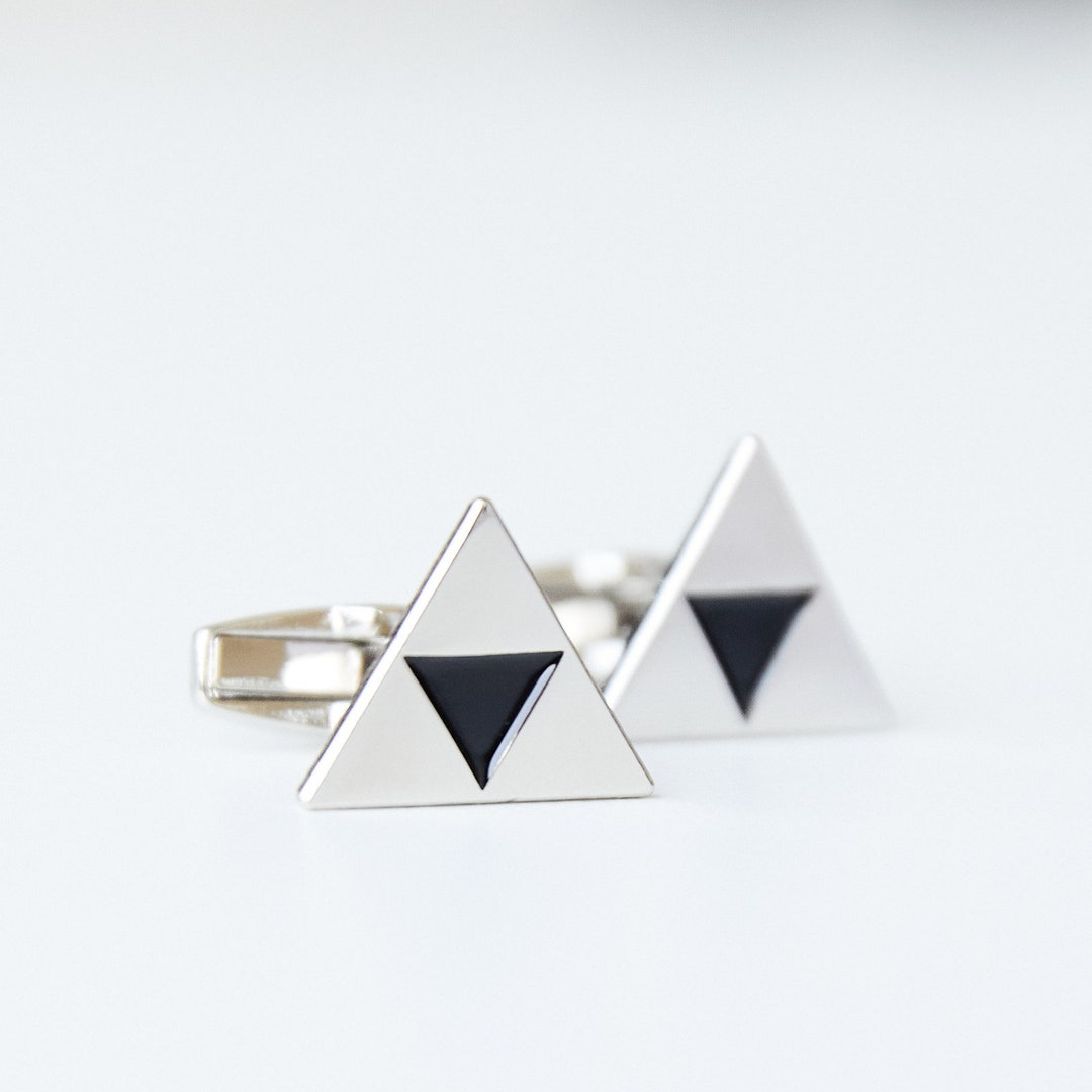 Legend of Zelda Triforce Cufflinks Silver Plated Gift for Gamers and ...