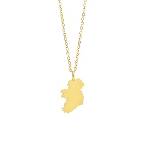Map of Ireland Gold Necklace Handmade Irish Jewelery Celtic Gift for Her Irish Pendant Necklace Ireland Lover Gift Unique Irish Keepsake