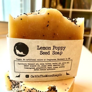Lemon Poppy Seed Soap vegan / palm oil free / no artificial colors or fragrances image 2