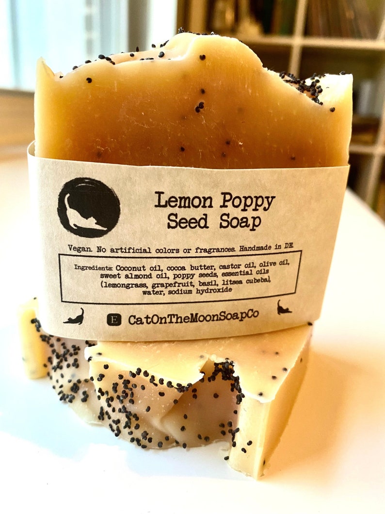 Lemon Poppy Seed Soap vegan / palm oil free / no artificial colors or fragrances image 2