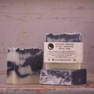 Activated Charcoal & Clay Absorbing Facial Soap vegan / palm oil-free / no artificial fragrances or colors image 2