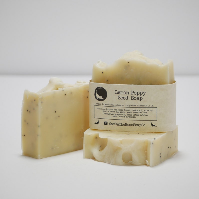 Lemon Poppy Seed Soap vegan / palm oil free / no artificial colors or fragrances image 1