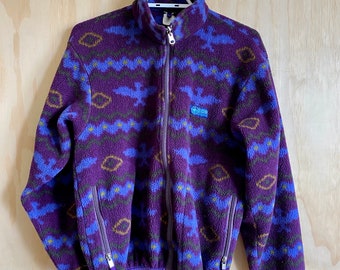 Vintage Banff Designs Fleece Full Zip Sweater Sherpa Jacket w/ Pockets