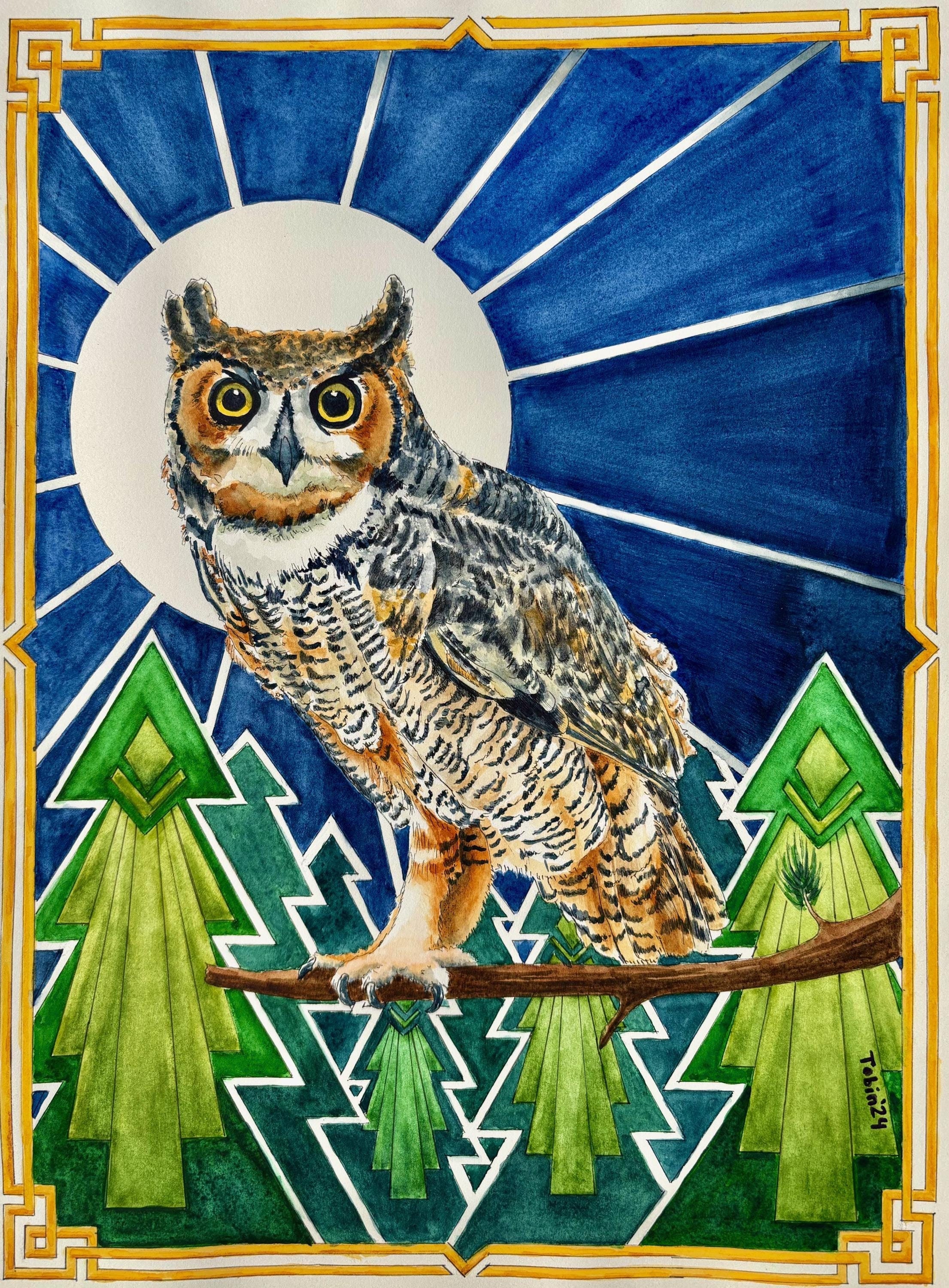 Owl Deco (watercolor note cards)