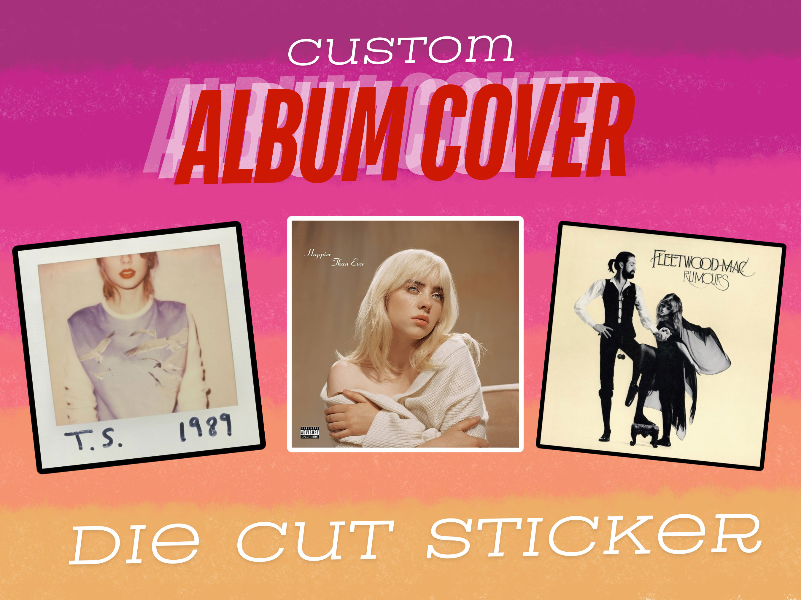 CUSTOM Album Cover Vinyl Sticker | Any Artist | Water Resistant Laptop ...
