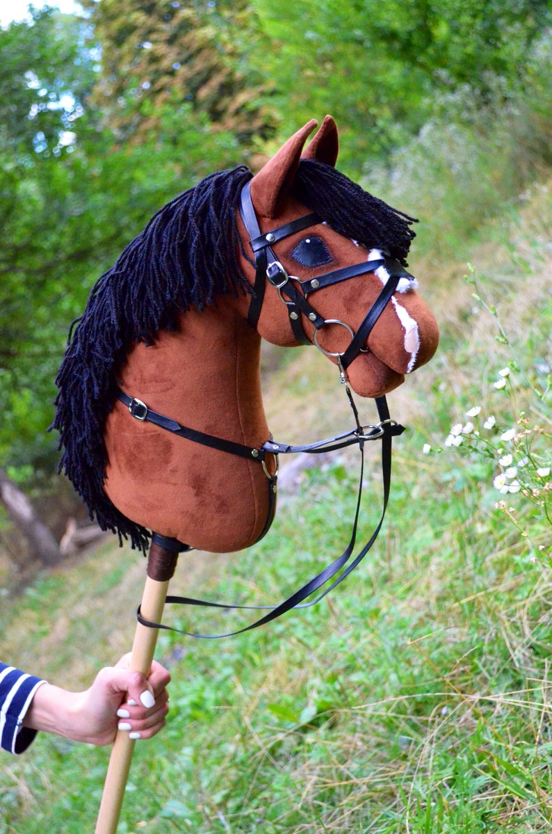 NEW Brown Bay Sport Hobby Horse With Bridle and Martingale. Etsy NEW Brown Bay Sport Hobby Horse With Bridle and Martingale. Etsy