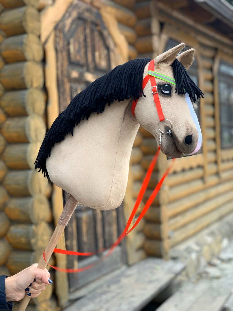 Buckskin Hobby Pferd mit reflektierendem Zaum Stockpferd ...