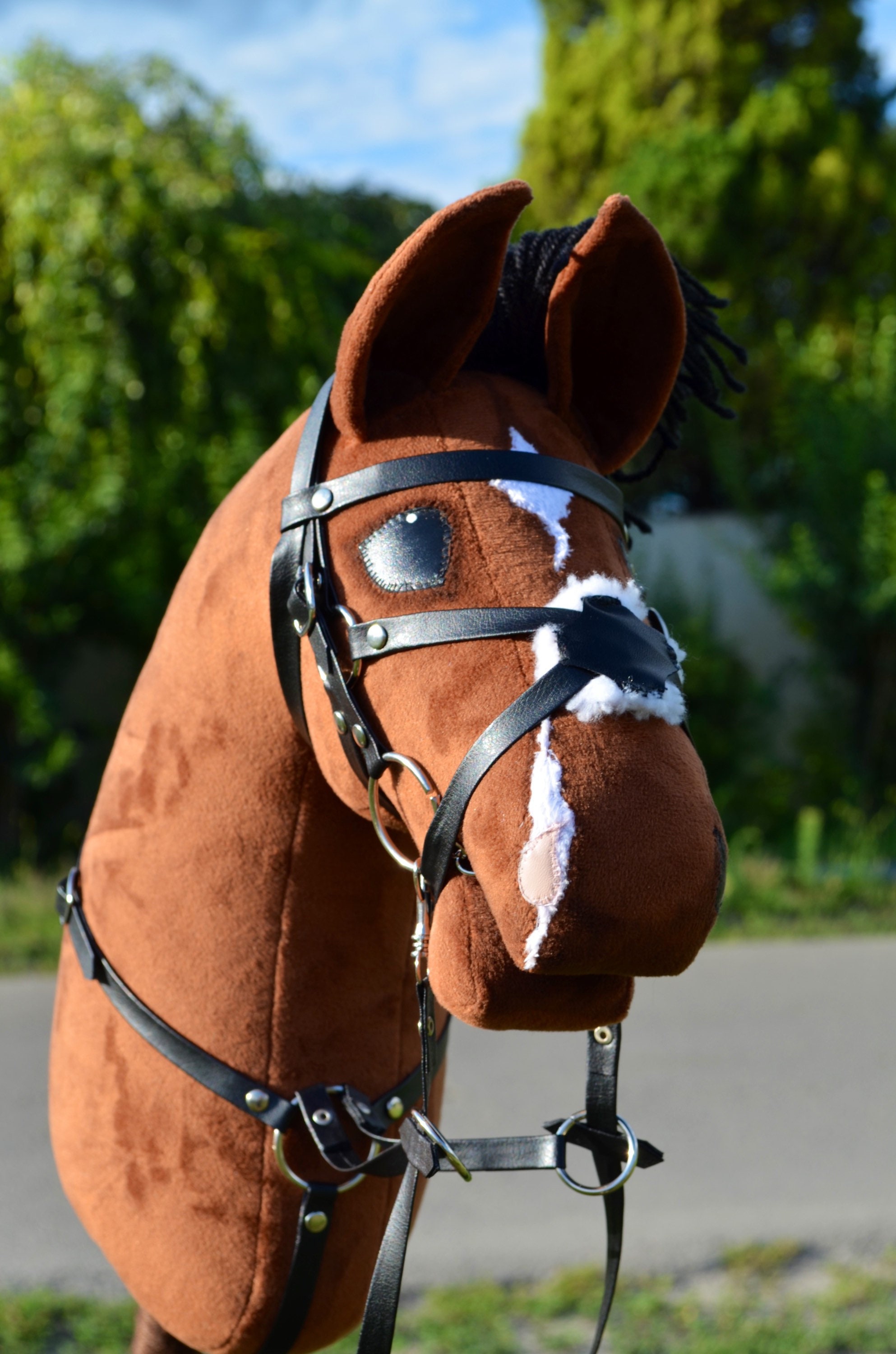 NEW Bay Sport Hobby horse with bridle and martingale. Great Etsy