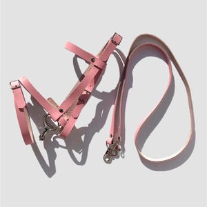 Hobby Horse English Bridle, from real leather  (pink bridle for a hobbyhorse, high quality tack for stick horse, hobby horse zubehör). Comes