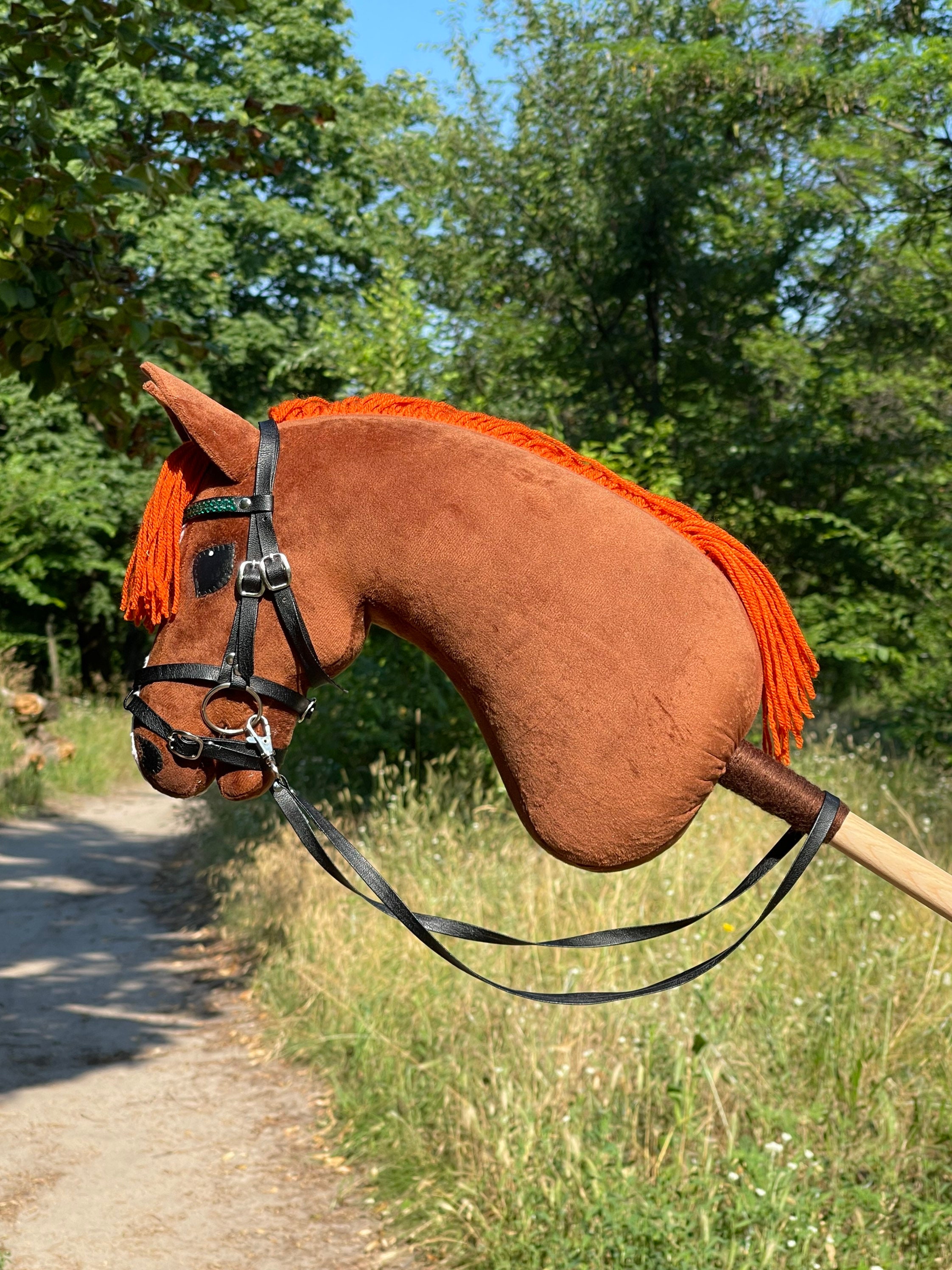 Brown Hobby Horse Diamond With Bridle Stick Horse Etsy UK