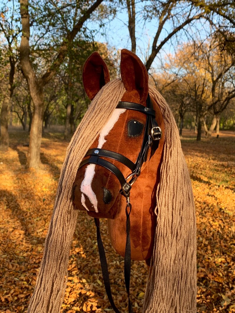NEW Flaxen Liver Chestnut Hobby Horse With English Bridle. Etsy UK