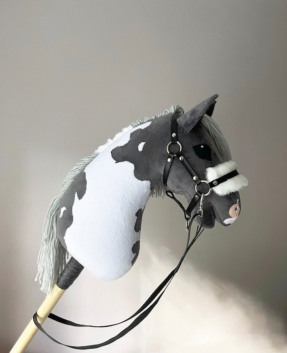 レアREGAL 2021 year model Horse Leather VERSION 2.0! Grey Pinto Hobby Horse With Real Leather Halter