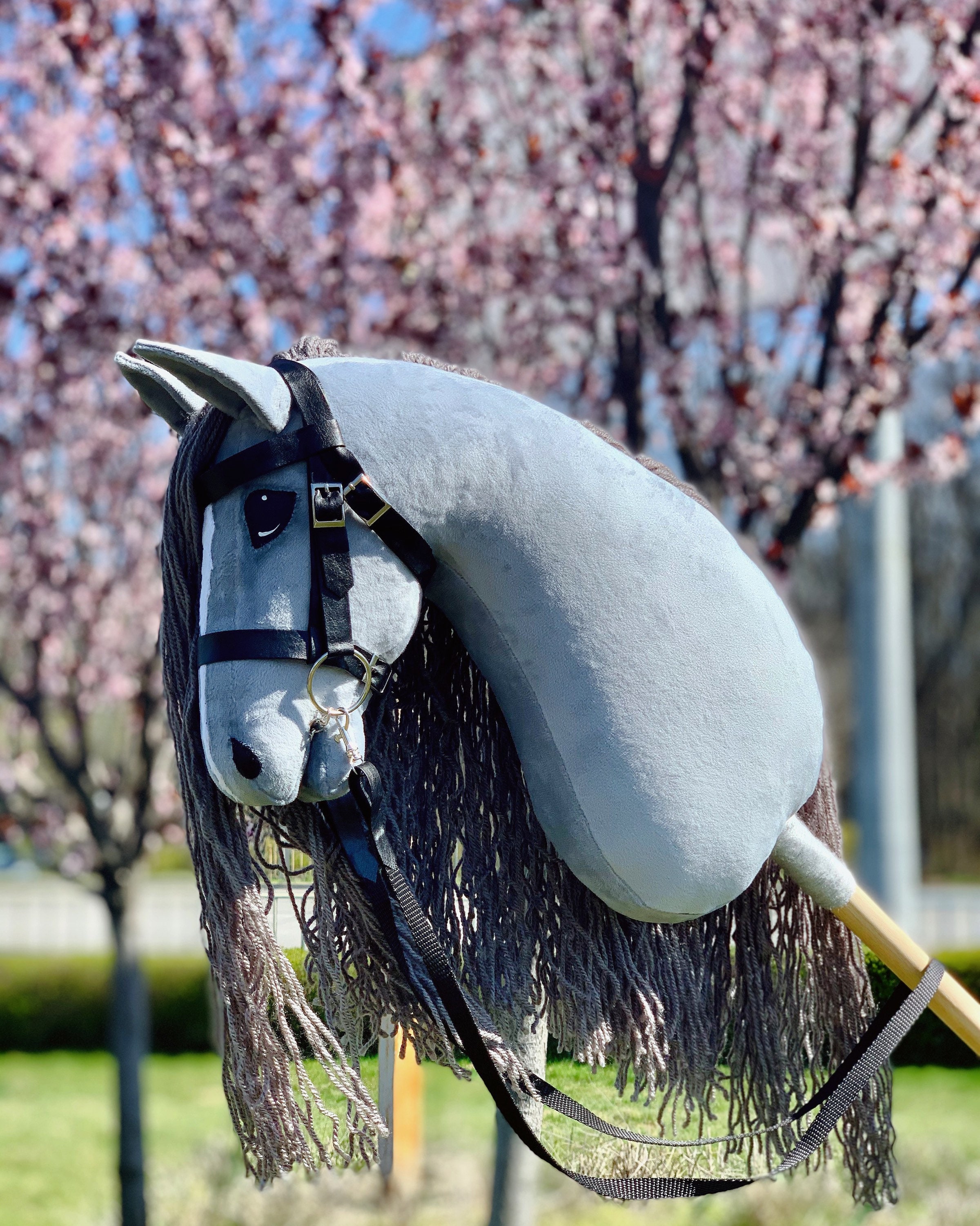 Grey Irish Sport Hobby Horse With Leather Bridle. Great Etsy